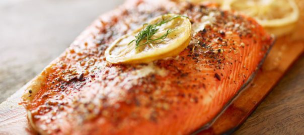 cooked salmon filet