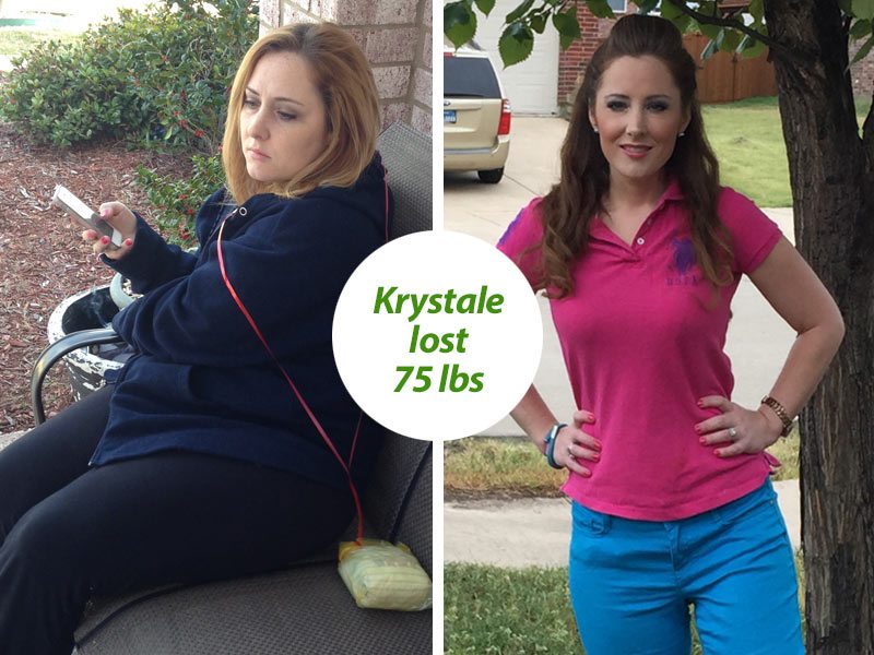 Krystale before and after weight loss photo at McCarty Weight Loss Center